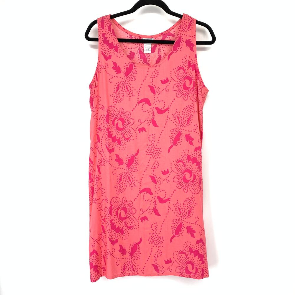 Jennifer Moore Mini Shift Dress Womens Sz Medium Pink Floral Sleeveless